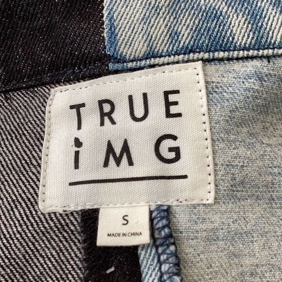 True IMG Two Tone Denim Truck Jacket Women’s Small Jean & Black - Picture 12 of 12